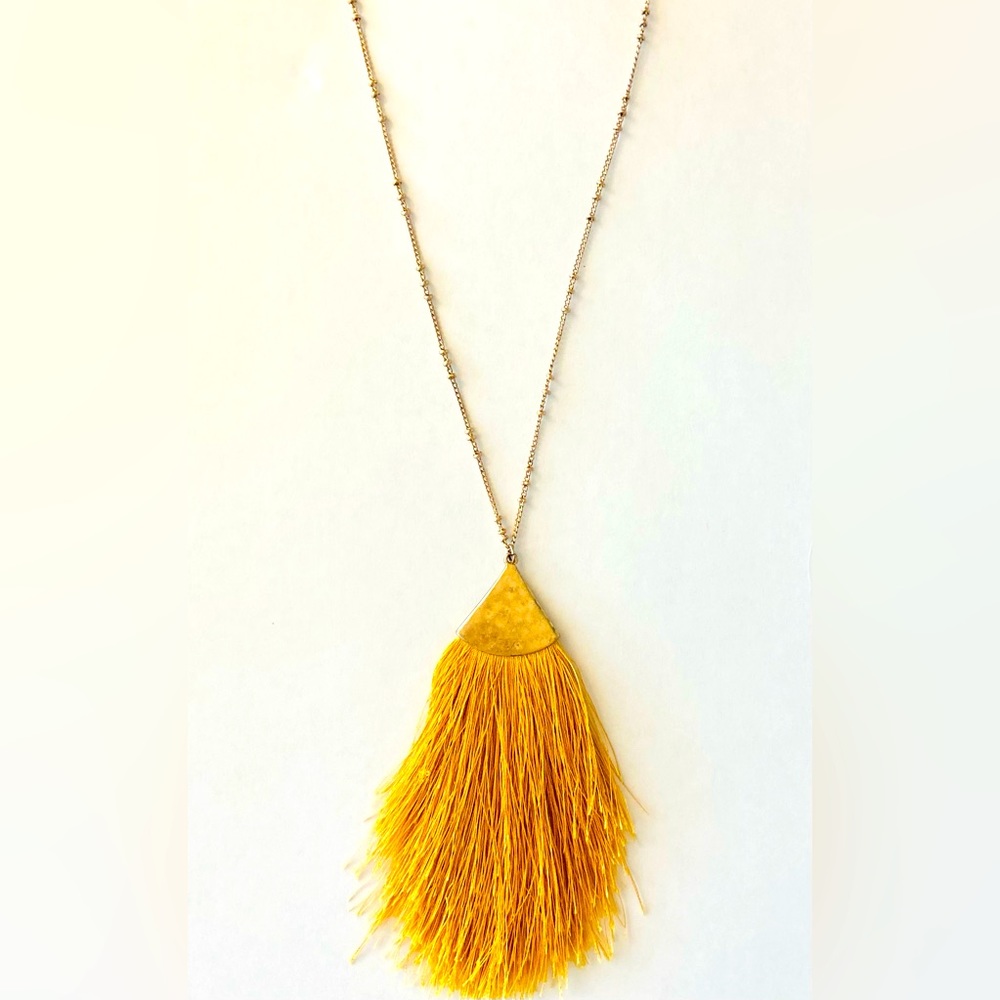 Nordstrom Gold | Yellow Feather Necklace-32”